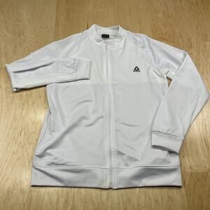Reebok Womens XL 18-20 White Full Zip Athletic Track Jacket Logo GC